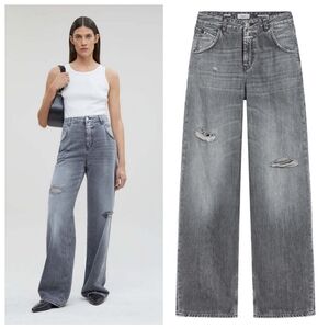 🆕️ Closed Edison Denim Wide Leg Mid Grey Jeans Grunge Streetwear Size 30 Skater